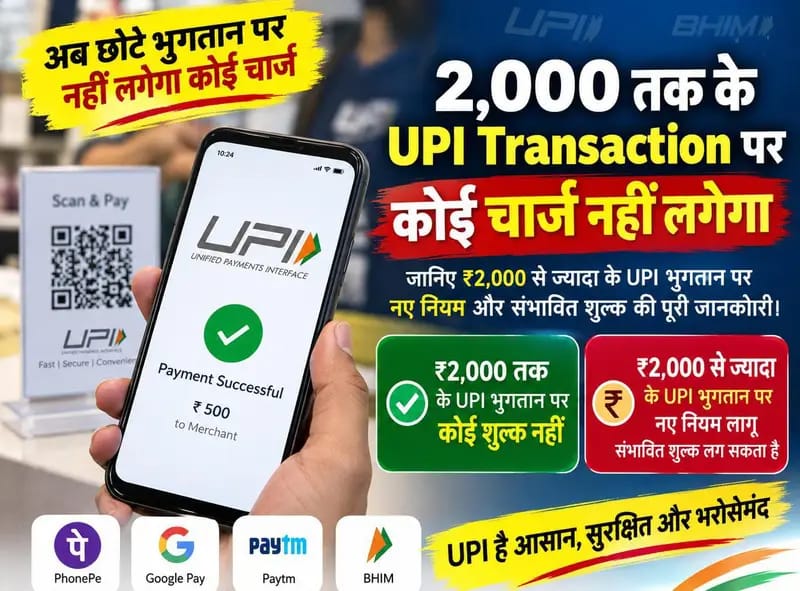 रूपए 2,000 से ज्यादा के UPI Transaction पर लगेगा Charge? जानिए सरकार के नए नियम